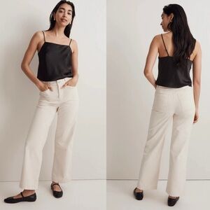Madewell Emmett 2.0 Wide-Leg Corduroy Pants In Antique Cream Women's Size 24